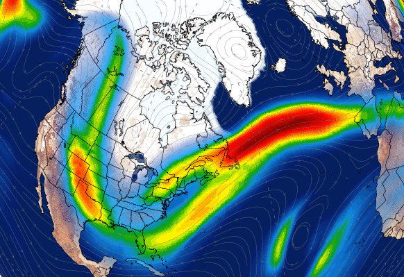 A diagram of a jet streak